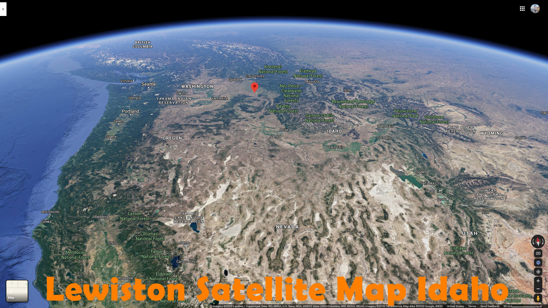 Lewiston Satellite Carte Idaho